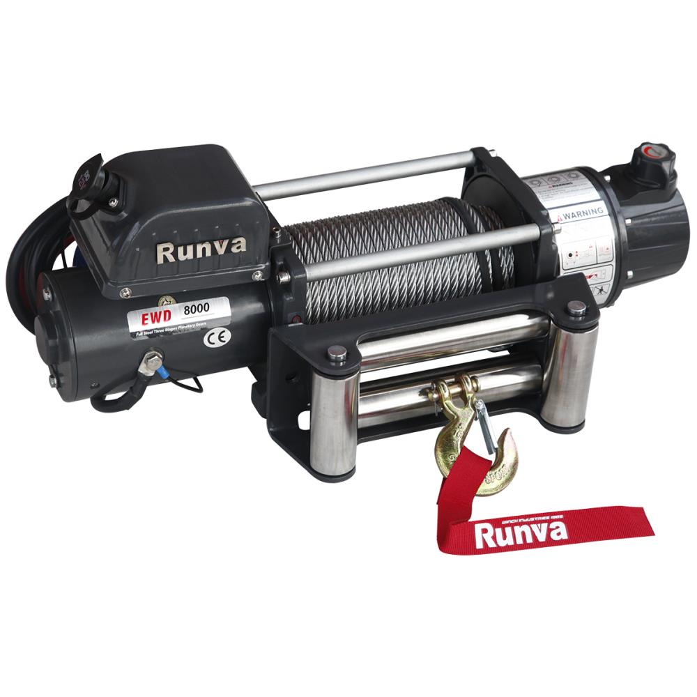 Лебёдка электрическая двухскоростная 12V Runva 8000 lbs 3629 кг Лебёдка электрическая двухскоростная 12V Runva 8000 lbs 3629 кг