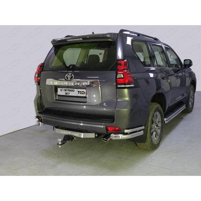 Защита задняя (уголки двойные) 76,1/42,4 мм TOYOTA Land Cruiser 150 Prado 2017- Защита задняя (уголки двойные) 76
